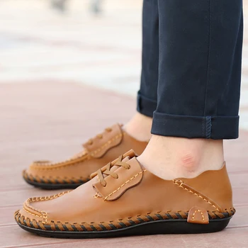 2023, Пролет-есен, Нова ежедневни нескользящая кожа удобни обувки, мъжки бизнес водоустойчив обувки, мъжки универсална кожена обувки