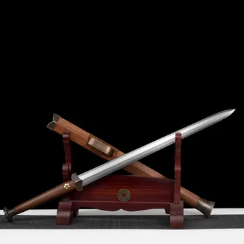 82 cm Средновековна сто вериги, сгъваема стоманена истински меч от дамасской стомана, Мелалеука, ковано оръжия, воин, готов за битка меч, катана
