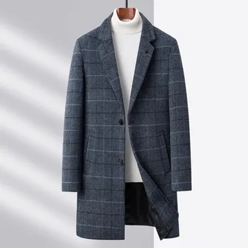 2023 Новата мъжка мода големи размери, вълна палто Sai, бизнес корейската версия на тренда, Ежедневни засаждане, Вълна палто в английски стил