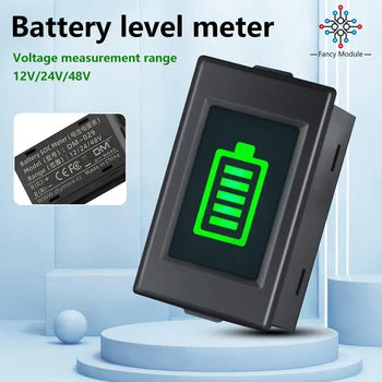 Батерия DM-029 Индикатор за зареждане на батерията електромера DC 12V 24V 48V Детектор мощност напрежение LCD екран Процентен дисплей мощност-Te