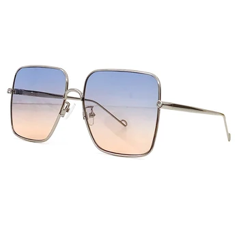 Квадратни слънчеви очила в Ретро стил, класически Дамски слънчеви очила метална рамка с градиентным огледало, дамски модни летни слънчеви очила в ярки цветове