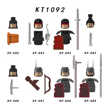 Единични модели на Средновековни Рицари, Фигурки на герои, аксесоари, Строителни Блокчета, играчки за деца от Серия-159 KT1055 KT1091 XP682 XP683