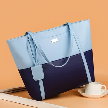 Дамски чанти за пазаруване, Модни цветна чанта на рамото, проста връзка чанта, Голям голям чанта на едно рамо, чанта-тоут за жени