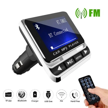 Автомобилен FM предавател, Bluetooth, MP3 Музикален Плейър 1.4-инчов LCD екран Хендсфри Адаптер Бързо Зареждане FM Модулатор zender