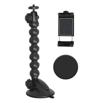 Закопчалка за мобилен телефон Преносими поставки за мобилни телефони, монтирани в превозното средство, монтиране на предното стъкло с гъвкава вендузата във формата на змия, въртящи се на 360 градуса