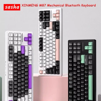 Ръчна Bluetooth клавиатура M87, Трехрежимный безжична игра набор от клавиши, уплътнение с гореща замяна RGB, Аксесоари за преносими компютри Pc Gamer, Подаръци за работния плот