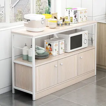 Съвременните дървени кухненски шкафове Скандинавски кухненски мебели за Домашно многослоен шкаф за съхранение като Прост рафтове от пода до тавана