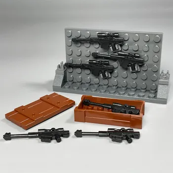 Градивни елементи за военни оръжия, шкафове за оръжие, градивните елементи на MOC WW2, аксесоари, Тухли, играчки за момчета, комплекти оръжия 