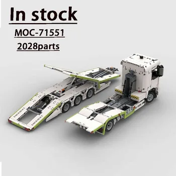 MOC-71551 Транспортен камион Удължен Тип спирачна плоча в колекцията, модел градивен, 2028 бр., играчка, подарък за рожден Ден За деца и възрастни