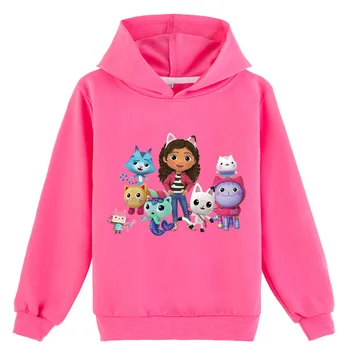 Детска hoody с качулка Gabbys Doll House, Детски Пролетно-Есенни Якета с дълги ръкави, Ежедневни облекла за момчета и момичета с Анимационни герои