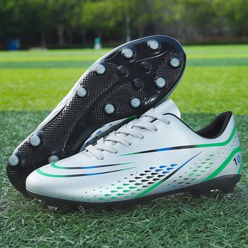 Професионални футболни обувки Унисекс с дълги шипове, дамски обувки големи размери 45 46 47, футболни обувки за градинска трева, футболни обувки за мъже