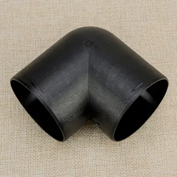 75 мм Ръчната Нагревател Вентилационен Канал с Плосък Лакът Бала тръбен накрайник на Изпускателната Тръба L-образна Черна Пластмаса