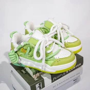 2023 Авокадо Зелени Дамски Луксозни Обувки, Парусиновая Модерни Спортни обувки с герои от анимационни филми, Дизайнерски Ежедневни дамски обувки