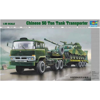 Тромпетист 00201 1/35 Китайски 50-Тонен Танк-товарен кораб зареден Ръчно изработени са подбрани Пластмасова играчка за Сглобяване на Набор от модели на сгради