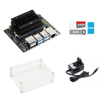 За в jetson Nano 4GB Developer Kit (B01) Комплект платка за развитие с модула + Радиатор + Обвивка + 32G U-диск + 64G SD-карта Plug EU