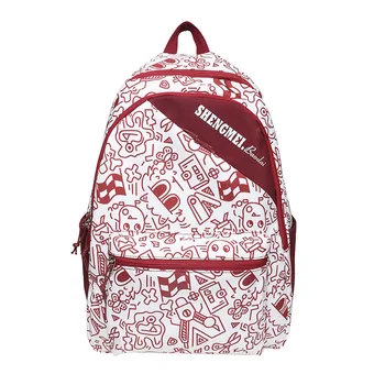 Нова Модерна чанта с графити за момичета, раница за тийнейджъри, Сладко училище раница за лаптоп, Дамска чанта Mochila