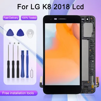 5,0 Инча За LG K8 2018 LCD дисплей със Сензорен панел, Дигитайзер на екрана X210am x210ma, Смяна на възли За LG k9, Дисплей С Рамка