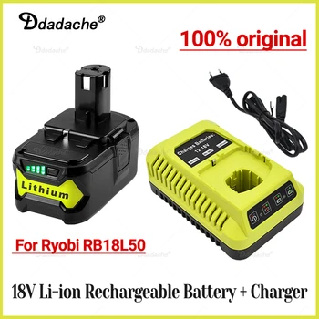 18 За Ryobi Литиево-йонна Акумулаторна батерия за + безжичен електрически инструмент BPL1820 P108 P109 P106 P105 P104 P103 RB18L50 RB18L40 + зарядно устройство