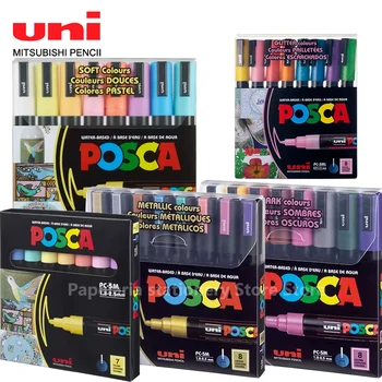 Uni Posca Paint маркер Графити PC-1M 3M 5M Стоки за бродерия Перманентен маркер Офис аксесоари Студентски канцеларски материали Писалка за ПОП-плакати