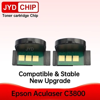 Чип принтер C3800 C13S051127 C13S051126 C13S051125 C13S051124 Нулиране на чип на тонер за чипове на касети Epson Aculaser C3800