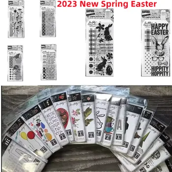 Мини-прозрачни печати в деня на Пролетното Великден и многостенни листове за албум със снимки в стил scrapbooking 