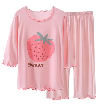 Пролетно-есенни семейни пижами, Домашно облекло, Пижамный комплект за момичета, Летни дрехи за кондициониране на въздуха