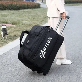 Разтегателен чанта за количка, Водоустойчива чанта, Сгъваема бизнес чанти, чанти-тоут, Лек багаж, Унисекс, Чанта за съхранение с голям капацитет