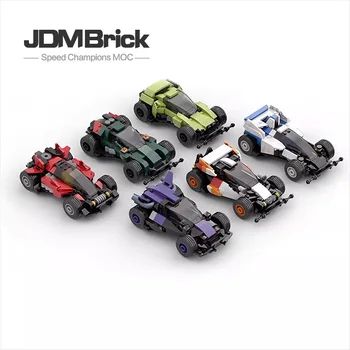 MOC Building Block 8 Grid Car Brother Racing Boy Inspiration Toy Collaboration Speed Series