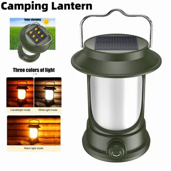 Преносим фенер за къмпинг, Уличен фенер за палатка, Акумулаторна светодиодна лампа, Водоустойчив led лампа, аксесоари за къмпинг, за разходки, риболов