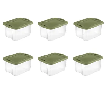 40 Qt. Пластмасови кутии за съхранение, комплект от 6 кухненски организаторите за предмети от бита