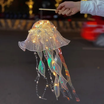 Мечтата на Медуза Лампа Ръчно изработени САМ Материал на Чантата за Бебешка Ръчен Фенер Фестивал в Средата на Есента Древен Цветен Фенер