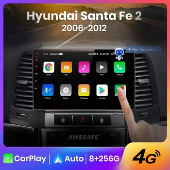 AWESAFE PX9 за Hyundai Santa Fe 2 2006-2012 Авто Радио Мултимедиен плейър GPS Авторадио 2din Android CarPlay Авторадио