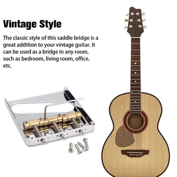 Хром 6-струнен електрически ретро китара бридж, месингови седловидные гащички с гайки, резервни части за музикални инструменти за китари