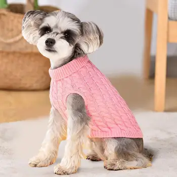 Пуловер за домашни любимци Модерен пуловер за домашни любимци Стилни зимни пуловери за домашни любимци, turtlenecks с ревера за котки и кучета, за да им е топло