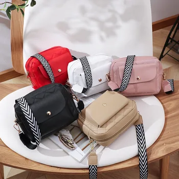 Нова дамски модерна чанта Lingge от изкуствена кожа, Елегантна чанта през рамо, Луксозна марка чанта-месинджър, Женствена чанта за почивка и пътуване, чанта за фотоапарат