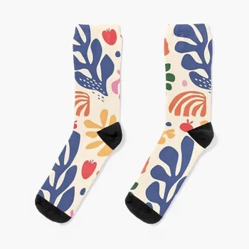 Чорапи Matisse Flowers Art, женски стръмни чорапи, забавни чорапи за жените, чорапи с подгряване