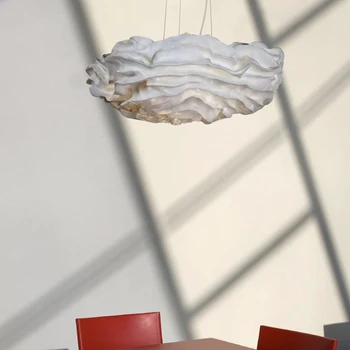 Модерен полилей Aipaite с бял облак, полилей, за хол, трапезария, led полилей за спални от неръждаема стомана