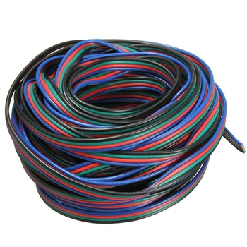 4X4-Пинов кабел за Удължаване на Кабели Кабел захранващ Кабел За led лента RGB 3528 smd 5050 Конектор Цветен 5 М