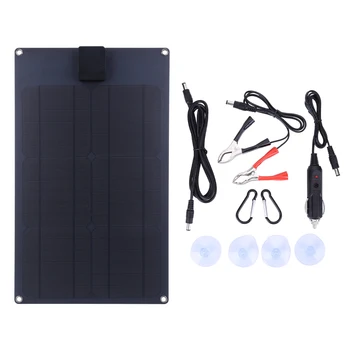 Соларен панел 25 W 18 В, USB 5, Банката на слънчевата енергия, бързо зареждане, зарядно устройство за слънчева батерия с приставка адаптер гнездото на запалката скоба тип 
