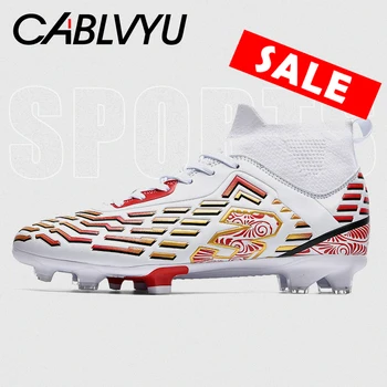 CABLVYU, Мъжки футболни обувки с висок берцем, устойчива на плъзгане амортизирующая обувки за мини футбол, Детски футболни обувки, градинска обувки