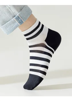 2023 Нов Пролетно-летния Чорап в тънка мрежа в ивица, Дишащи Ежедневни спортни чорапи, Мода