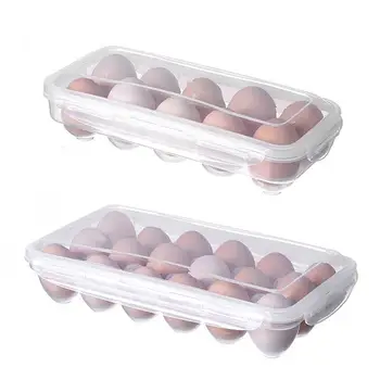 Пластмасова кутия за яйца, Кухненски кутия за съхранение на яйца, Държач за яйца с 18 мрежи, Штабелируемые организаторите за съхранение във фризера, Контейнер за съхраняване на яйца