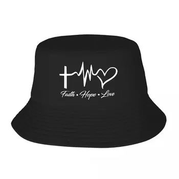 Faith Hope Love Лятна риболовна шапка с защита от uv, плажна кофа, шапка рибар, градинска за мъже и жени