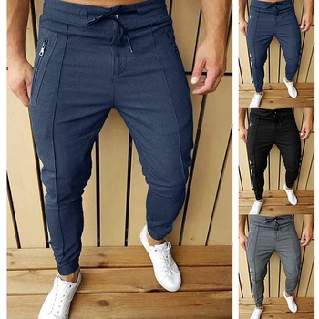 Мъжки Модерни панталони, обикновена панталони, градинска плиссированная облекло, панталони, спортни панталони в стил хип-хоп с цип, мъжки ежедневни класически дрехи