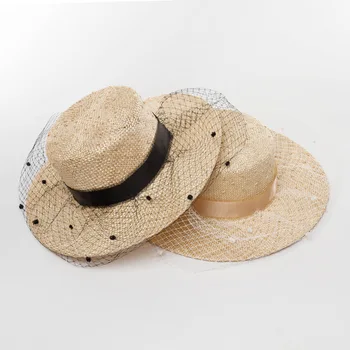202308-HH5159 ins лятото е лесно ръчно тъкане от естествен сезал в грах, окото дамски фетровая шапка, дамска шапка за почивка