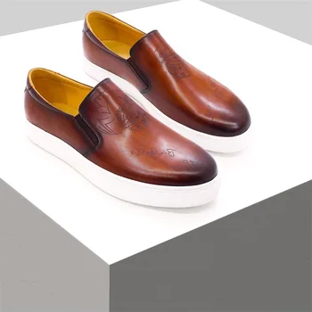 Нови sapato social masculino couro legítimo мокасини мъжки лоферы обувки за мъже