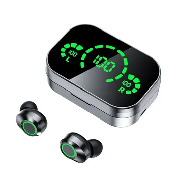 Слушалки TWS 5.3 Bluetooth, Безжични слушалки 9D, стерео Спортни Водоустойчиви слушалки, слушалки, зарядно устройство ще захранване на кутия с микрофон
