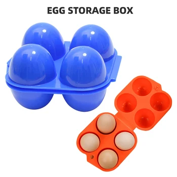 Външна кутия за яйца с 4 Мрежи, Имитирующая Тава за яйца, Преносим Калъф за защита на Хенапле За Пикник, Къмпинг, на Потребителска кутия за съхранение от падане
