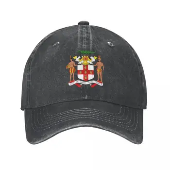 Мъжка бейзболна шапка с емблемата на Ямайка, Выстиранная въглен от Деним, Класически реколта памучен шапка за баща-шофьор на камион, Унисекс, за възрастни