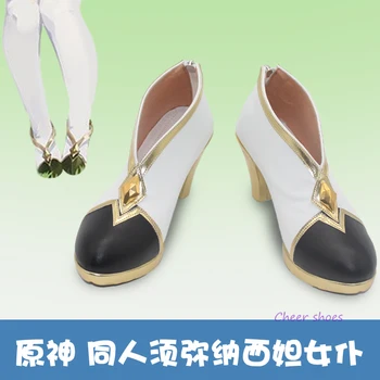 Обувки за cosplay Nahida, Подпори за костюмированной парти за Хелоуин, обувки за cosplay Nahida, обувки за cosplay Genshin Impact, обувки за cosplay в стил Лолита 